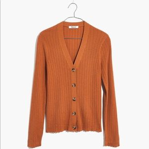 Madewell Pointelle Ribbed Cardigan Sweater